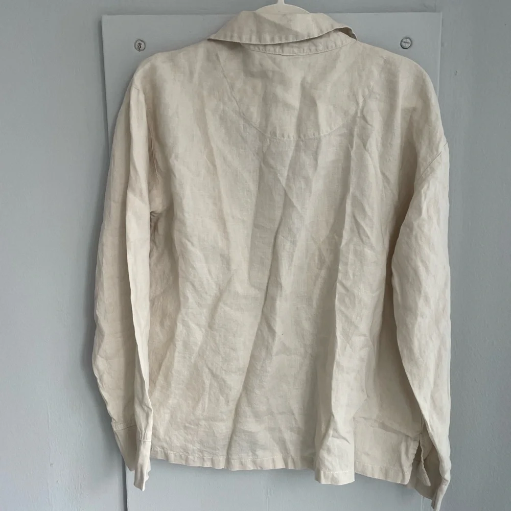 PARACHUTE ‘Bone’ Women’s Linen Button Down Top - Picture 5 of 6